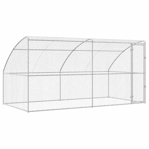Owoxanthellate Hundekäfig 2pcs 4x2x2m verzinkter Stahl Hundezwinger Outdoor mit Netzdach & abschließbarem Riegel Modernes Design für Garten Camping stabil & langlebig