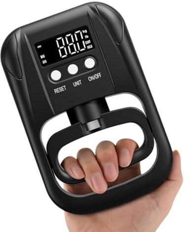Dinamometro Mano, Dinamometro Elettronico Ricaricabile, Misuratore Di forzas Di Presa Regolabile 265 Libbre/120 Kg, Applicazione Multifunzionale, Con Display LCD, Per Adulti, Adolescente, Casa Scuola