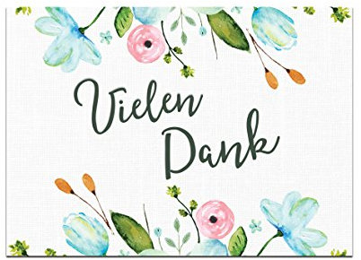 50 Dankeskarten Vielen Dank Weiße Hochzeit, Danksagungskarten Hochzeit
