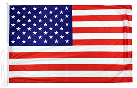 Drapeau USA 150x100 cm en Tissu Nautique Coupe-Vent 115g/m², Drapeau États-Unis 150x100 Professionnel Lavable, Drapeau américain 150x100 avec Cordon, Double Couture périmétrique et Bande de Renfort