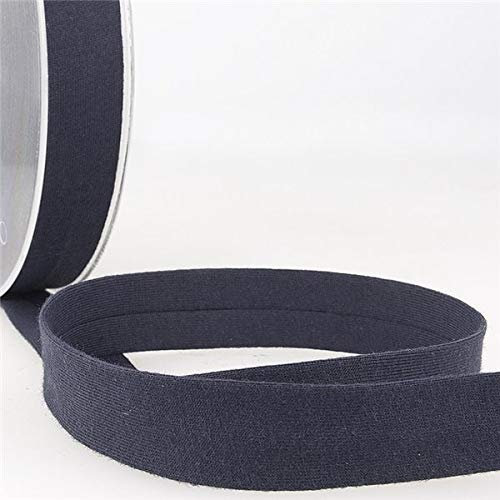 M & C Schrägband, 20 m, gefaltet, Jersey, 20 mm, Marineblau