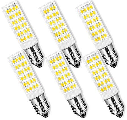 E14 LED Birnen 7W /650LM, Ersatz 65W Halogen Leuchtmittel, E14 Warmweiß 3000K /AC 220-240V, LED Keramik Glühbirnen, Kühlschranklampe/Dunstabzugsh, Nicht Dimmbar, 6er Pack