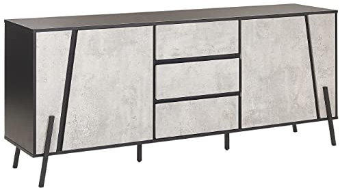 Beliani Modernes Sideboard Betonoptik/schwarz Blackpool