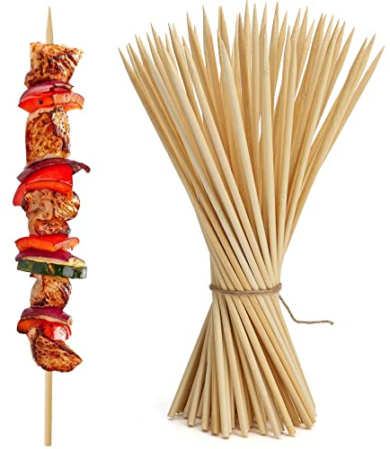 HANSGO Bamboo Skewers, Φ=5mm 12 Inch - Natural Wooden Skewers for Grilling, Appetizers, Fruit, Chocolate Fountain, Barbecue & Crafts, 70PCS