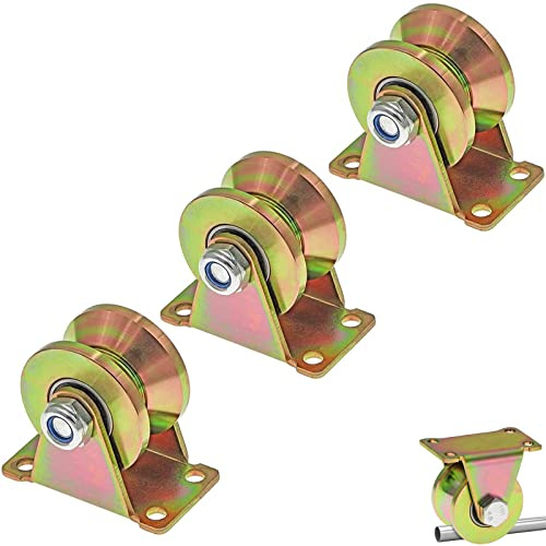 Stück V Nut Riemenscheibe, mit Halterung, 31mm/1,22 Zoll, Schiebetor Räder, Hebe Rollen, Rad, Schwerlast Starrrollen, Schwerlast, für Umgekehrtes Gleis, Industriemaschinen