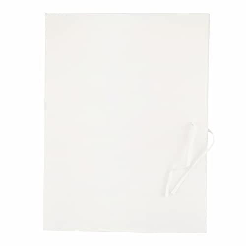 D.RECT - Sammelmappe aus Karton | Mappe mit Bandverschluss | Sichere Aufbewahrung und Transportieren | Weiß | 250g - 50 Stück