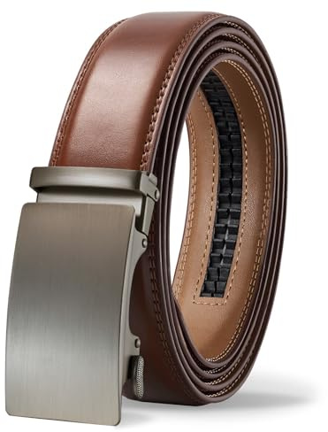 TANGCHAO Gürtel Herren, Automatik Ratschengürtel 35mm breit ohne Löcher | Herrengürtel stufenlos verstellbar für Business Anzüge, Alltag & Freizeitjeans, schwarz & braun Farben, Länge 115–145 cm