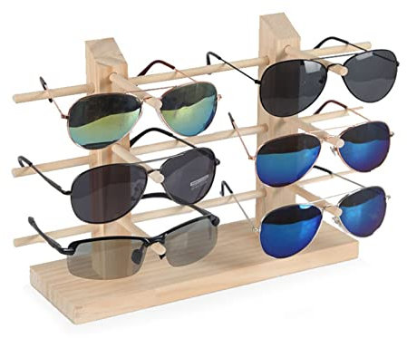 TOMYEUS Brillenhalter Multi Layer Hölzerne Sunglas-Brillen-Display-Ständer-Regal-Gläser-Display-Show-Show-Halter-Rack-Schmuck-Gläser-Showcase Sonnenbrillen-Organizer (Color : Double 6)