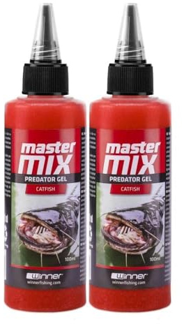 Tandem Baits 2-pack Master Mix Predator lockande gel för havskatt, effektiv fisketillbehörsset, lockmedel för spinnbete och döda fiskedrag, fisklocktyg för fiske efter havskatt 100 ml