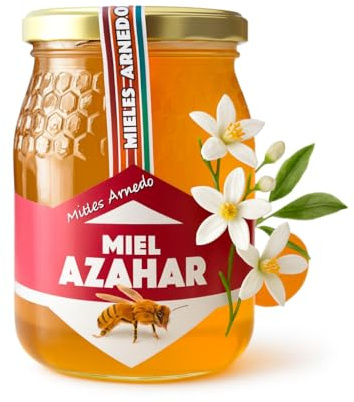 Familycom Miel de Abeja Pura 100% Natural, Miel de Azazhar, Encina, Romero y Tomillo. Cruda 1Kg Sin filtrar, Alta Concentración de Minerales (Azahar)