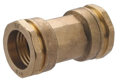 Manguito de reparación recto de latón para polietileno Ø40 - Ø40 | Ideal para reparar tuberías de riego y agua potable | Conexión segura, resistente y fácil de instalar | QUICK PLOMBERIE