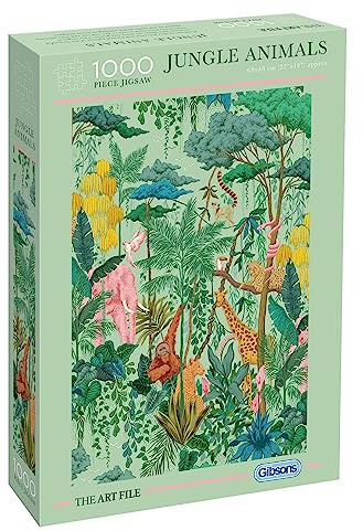 The Art File Dschungeltiere | 1000 Teile Puzzle | Dschungeltiere Kunst | Nachhaltiges Puzzle für Erwachsene | 100% recyceltes Premium-Karton | Tolles Geschenk für Erwachsene | Gibsons Games