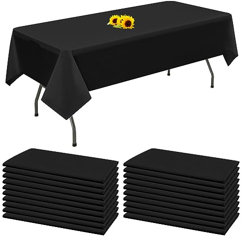 20 Confezioni Tovaglie Usa e Getta Tovaglia Rettangolare in Plastica Nera 54x 108 Copritavoli Premium per Tavoli da 6 a 8 Piedi Feste al Interno o all'Aperto Compleanni Matrimoni Picnic Decorare