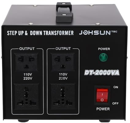DSYOGX Trasformatore da 220V a 110V Convertitore di tensione Trasformatore di tensione Step Up e Step Down per condizionatori d'aria, frigoriferi, lavatrici e computer (2000W)