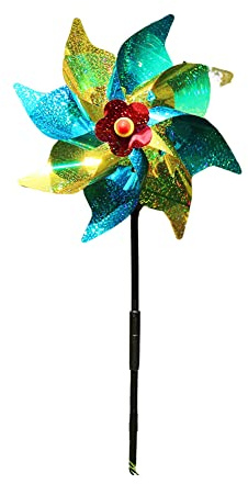 LYEAA Moulin à vent réfléchissant pour le jardin - Dispositif effrayant pour oiseaux - 24 cm de diamètre - Matériau PET - Protection extérieure