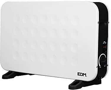 Convector 2000w blanco y negro 38 x 61 cm, convector 2 potencias regulables, turbo, con protección sobrecalentamientos