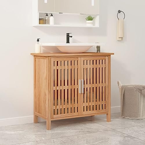 JUDYY Mobile Lavabo da Bagno 66x29x61,5cm Legno Massello di Noce,Mobile Lavabo,Mobile Lavabo Bagno,Mobile Lavabo Bagno Salvaspazio-350355