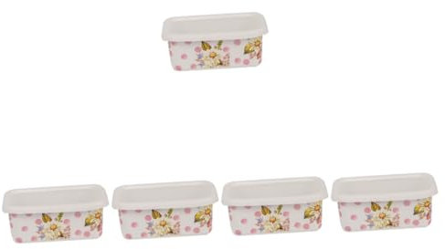 MAGICLULU 5 Pezzi Di Ciotole Per Insalata in Smalto Retrò Ciotole Per Zuppa Da Cucina Robuste in Smalto Con Coperchio Per Zuppa Di Riso E Noodles Facili Da Pulire