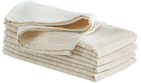 Laura Ashley Arabesque Luxurious Shimmery Fabric Tablecloth Napkins for Formal Dining, Holiday, Wedding or Party, Set of 6 Napkins, Gold