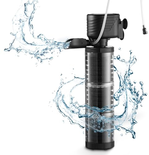 SainSmart XpertMatic 3 Stages 475 GPH Aquarium Filter for Up to 120 Gallon Fish Tank, Submersible Internal Fish Tank Filter with Water Pump, Power Filter for Fish Tank, Aquarium, Pond