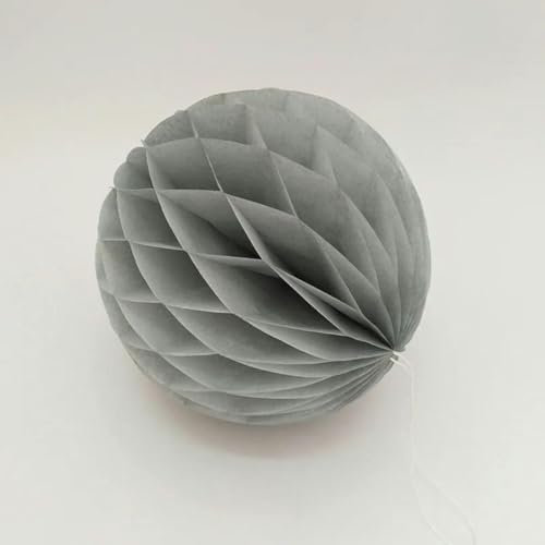Stück 6/8/10/12 Zoll dekorative Papier-Pompons zum Aufhängen, Papierlaternen, Wabenbälle, Dekoration für Hochzeiten und Geburtstage, grau, 6 Zoll