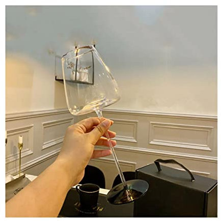 CTCOIJRN Bicchiere da Vino in Vetro Bicchiere da Vino Rosso in Cristallo Francese for la casa in Vetro Nero Alto Medievale Vintage Bicchiere da Vino Bordeaux