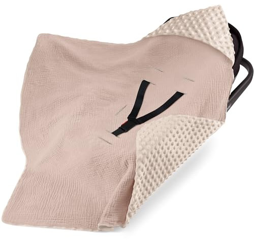 bearmoss Couverture Enveloppante Bébé 90 x 90cm Chanceliere Enveloppante Bébé Poussette ou Siege Auto Cosy Lavable nid d Ange pour Naissance Enfant (Sablonneux)