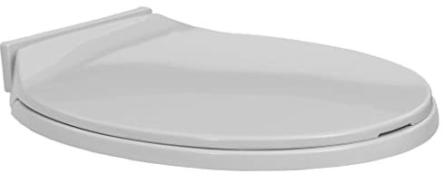 Sedile WC ovale con chiusura ammortizzata, colore: grigio chiaro