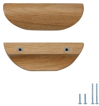 Evionlin 6 Stück Eichenholz quadratischer Winkel 11,2 cm Holz Windschutz Schranktürgriff Holz Antik Stil Lange Walnuss Schrank Schublade Türgriff
