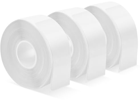Sudnsadaks 3 Rollen Etikettenband 180 Bänder/Rolle, 14 x 40mm Thermo-Etikettenband, Wasserdicht Anpassen Klebeetiketten für Haus, Büro, Schule für Etikettendrucker Drucken Sie Barcode, Name, Datum usw