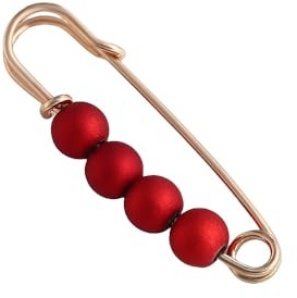 Rockreyoa 10 stycken broscher för kläder pärlor broscher nålar strass säkerhetsnålar konstgjorda pärlor broscher urringningsnålar säkerhetsnål brosch damer brosch strass clip röd #(3,8 cm)