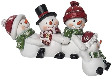 Schneemann-Figuren aus Harz: aufwendiges Harzmaterial, langlebige Urlaubsstatue | Entzückende Winterdekoration mit der festlichen Schneemannfamilie, Weihnachtsszene