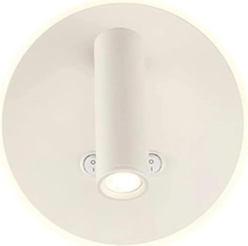 Generico Applique da Parete LED 8W con Doppia Luce – Spot Orientabile + Illuminazione Diffusa, 720 Lumen, 3000K, Design Moderno per Camera da Letto, Comodino, Corridoio (Bianco)