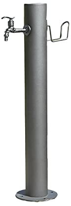 ZATTYDV Fontana Verticale Esterna a Colonna con Rubinetto, Colonna d'Acqua cilindrica in Acciaio Inossidabile per Giardino, Cortile Domestico e Anti-Garage