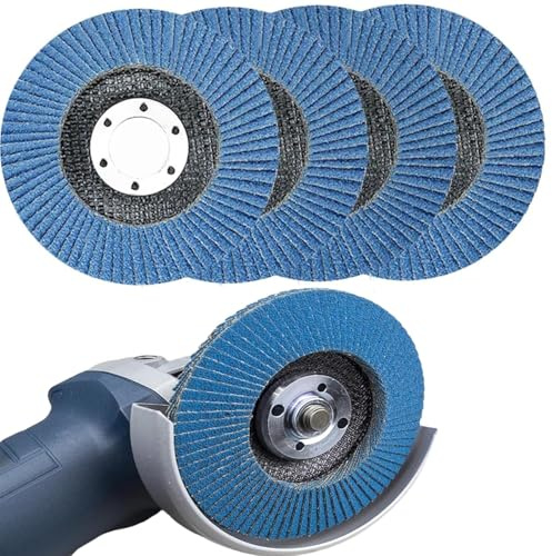 Schleifscheiben Flap Discs Winkelschleifer Scheiben 115mm Schleifscheiben 40/60/80/120 Grit für Winkelschleifer zum Schleifen Schleifen Metall Holz, 4 Stück