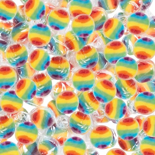 FOOD crew Regenbogen Rocks Bonbons 500g - Bunte Regenbogen Süßigkeiten - Vegan mit Natürlichen Aroma & Farbstoffe - Ideal für Candy Bar Kindergeburtstag Einschulung oder Tischdeko Regenbogen