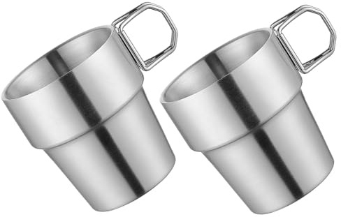 LfrXtra 2Pieces Tasses Camping en Acier Inoxydable Efficace