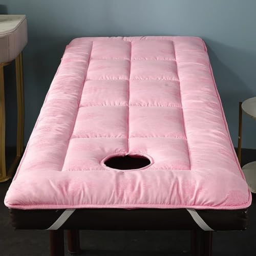 PA-DABAOO Ensemble De Coussin De Massage Et De Support Pour Le Visage, Matelas De Massage Moelleux Avec Tête Carrée, Surmatelas De Beauté, Coussin De Lit À Cils,60 * 185cm