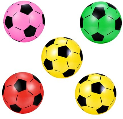 FUNNETOYU 5 Palloni da Calcio Gonfiabili per Giocattoli Outdoor Colorati e Leggeri per Divertimento in Casa Giardino Spiaggia e Area Verde Colore Casuale Colore Casuale