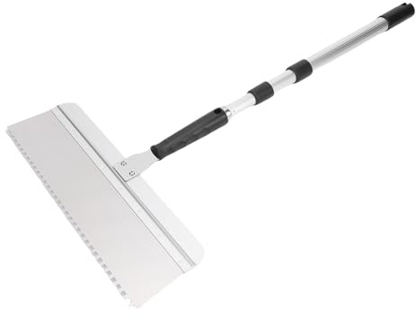Sorandy Professional Long Handle Floor Scraper Tool, 16in Floor Scraper Set Interchangeable Blades, Thread Handle Adjustable Notched Squeegee Set for Self Leveling