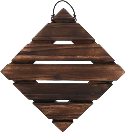 NIYANGLE Fioriera da Parete in Legno Massello 22x22 Cm Griglia Inclinata per Felci e Orchidee, Fioriera Sospesa da Interno ed Esterno per Piante Decorative, Supporto Verticale