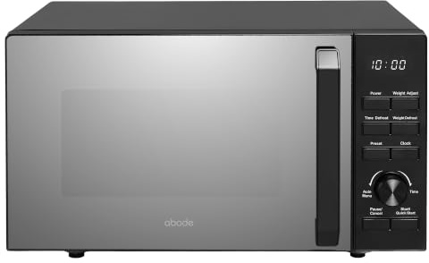 Abode Digital Flatbed Microwave 20L 800W Black with Defrost & Reheat Functions, 5 Power Levels & 6 Auto Cook Settings, Clock & Timer AMFD2001B