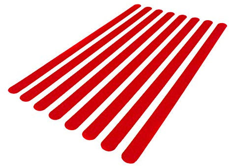 AnTina TAPES® Anti-Rutsch-Streifen für Treppen und Stufen, selbstklebende Aufkleber Alternative zum Treppenteppich, 30x640 mm, 8 Stück (Rot)
