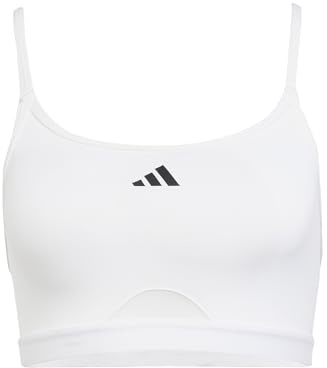 adidas Donna AeroReact Training 3Stripes Bra, White, S