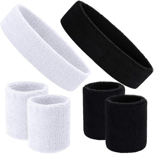 6 Piezas Deportes Diadema Muñequera Set Accesorios de Entrenamiento Suave y Gruesa para Baloncesto Gimnasio Gimnasia Tenis Fútbol