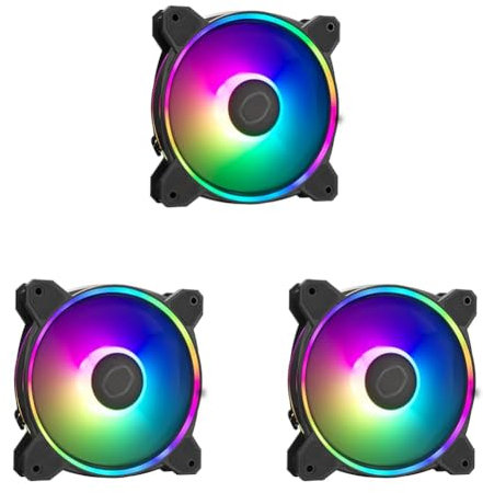 Cooler Master MasterFan MF120 Halo2 ARGB - Case & Cooling Fan, Dual Ring Addressable RGB Lighting, Rifle Bearing, Enlarged Air Balance Blades with Jam Sensor Protection & Upgraded Driver IC - 120mm