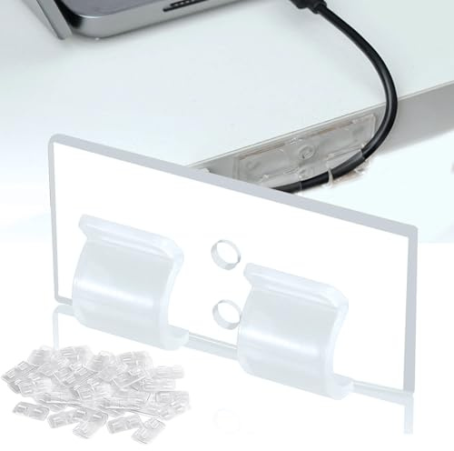 50 ganchos para interior y exterior cadena de luces esférica, soporte para cables, clips de cable impermeables autoadhesivos para luces navideñas, organizador de cables, clips de cable, gestión de