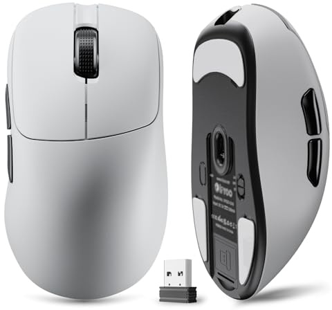 IFYOO G18 2.4G/BT/Wired Tri-Mode 8K Wireless Gaming Mouse, PAW3395 Sensor, 58g Lightweight, 8000 Polling Rate, 26K DPI, 5 Programmable Buttons, with Nano Wireless Receiver - White&Black