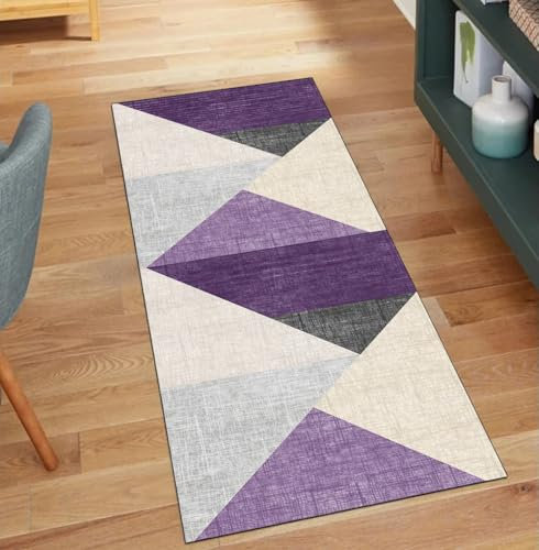 Tapis de couloir antidérapant violet antidérapant 70 x 150 cm patchwork décoration d'intérieur tapis de couloir couloir