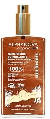 ALPHANOVA SANTE – Trockenöl, schimmernd, Organic Sun Beauty – Bio-zertifiziert – 100 % natürlich – umweltfreundlich – Monoi-Duft – 100 ml